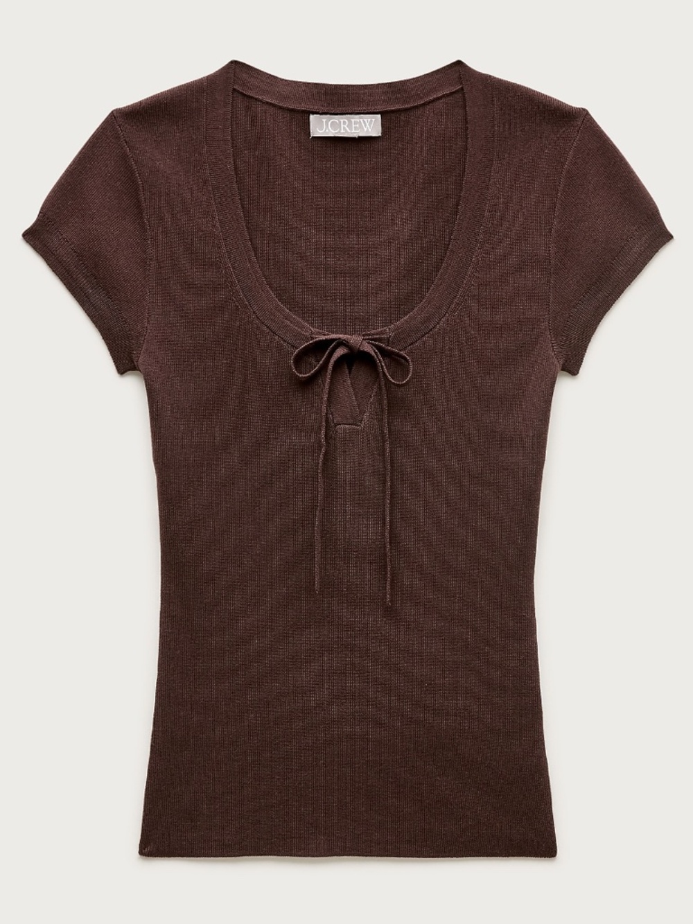 NWT J.Crew Tie-front short-sleeve sweater